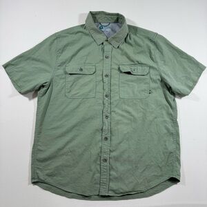 Sierra Designs Green Utility Button-Up Shirt Men’s L Cotton Blend Outdoor Travel